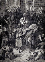 A painting depicting the Triumph of Mordecai.