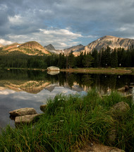 Mountain lake reflection at Indian Peaks Wilderness, Colorado