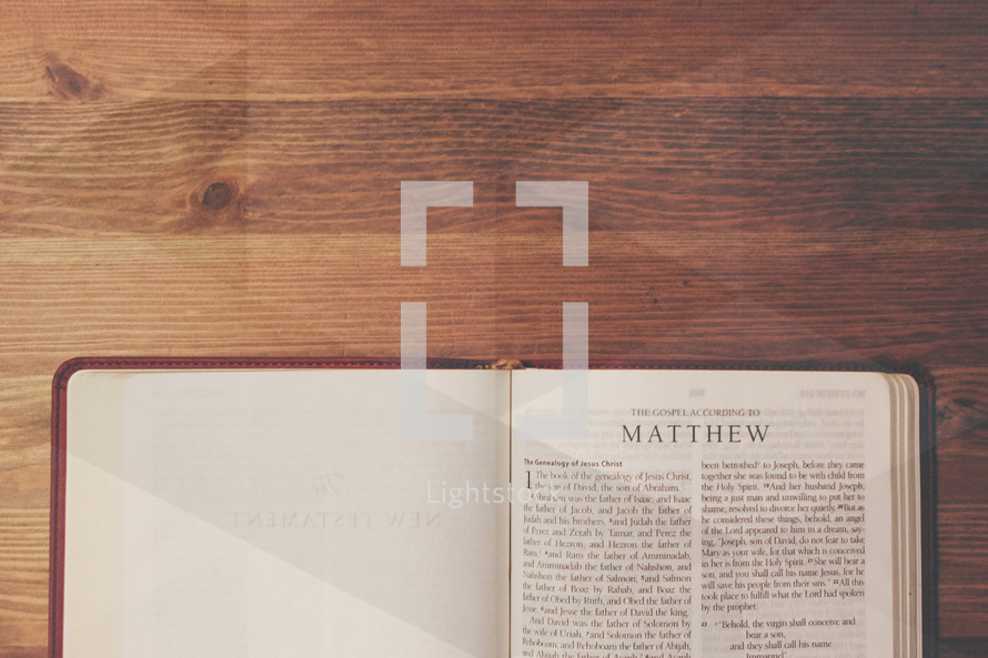 Bible open to Matthew 