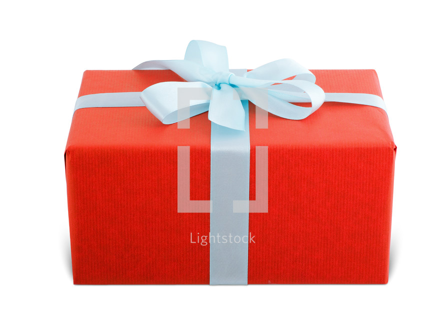 Wrapped box with a bow.