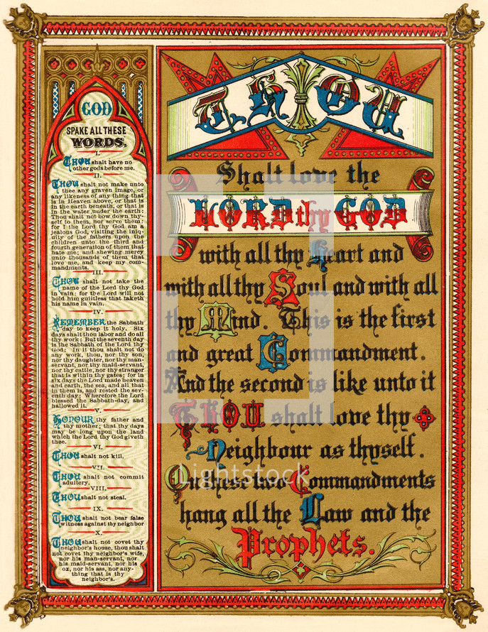 Illustration of the Ten Commandments