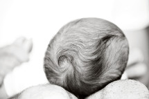 The top of an infant's head.