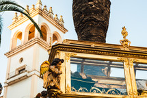Easter procession in Badajoz and Our Lord Jesus Christ in repose (or lying down)