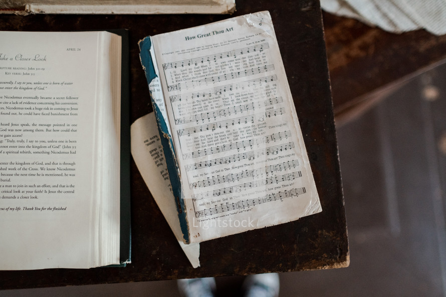 How Great Thou Art in an old hymnal 