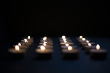 rows of candles