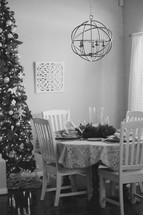 Table set for Christmas dinner 