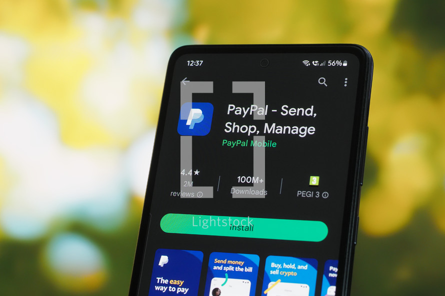 PayPal app on a smartphone 