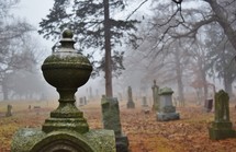 foggy grave yard 