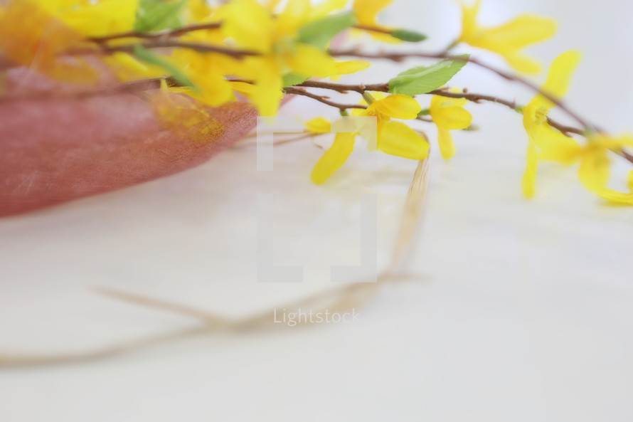 yellow flowers in a bouquet, close up and selective focus