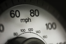 close up of a speedometer.