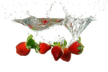 strawberries under water 