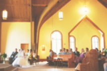Wedding Ceremony in Church Blurred