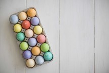 Easter eggs in an egg carton 