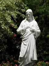 Statue of Jesus Christ in a garden