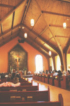 Church Congregation Service Blurry