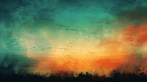 Grunge sunset colorful background. 