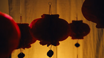 Silhouette of Chinese new year lanterns