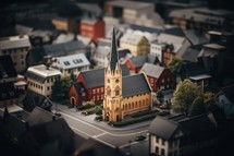 Miniature model of Church in the city center