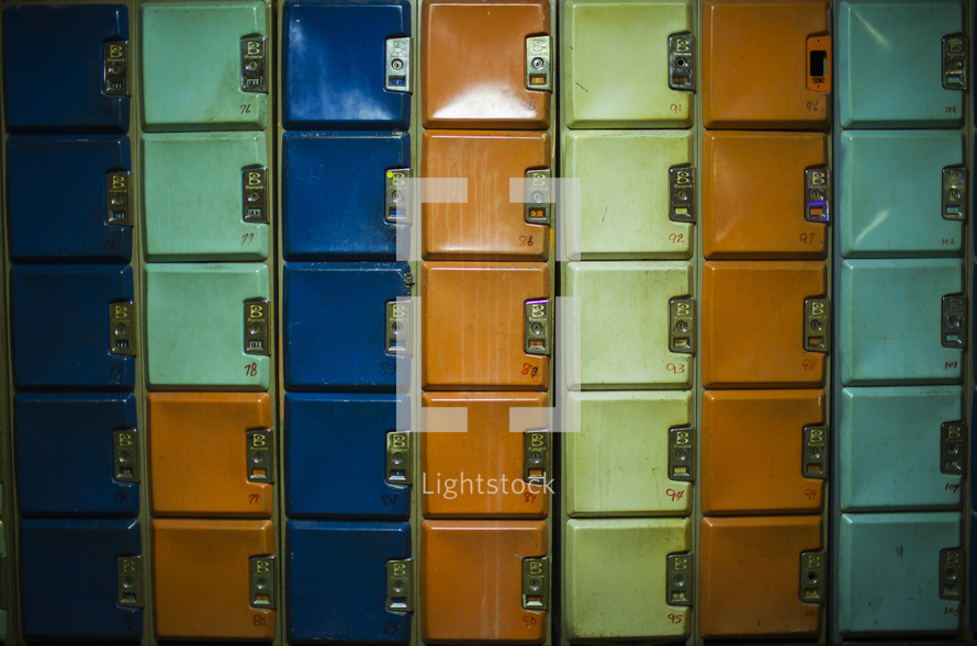lockers at a bowling alley