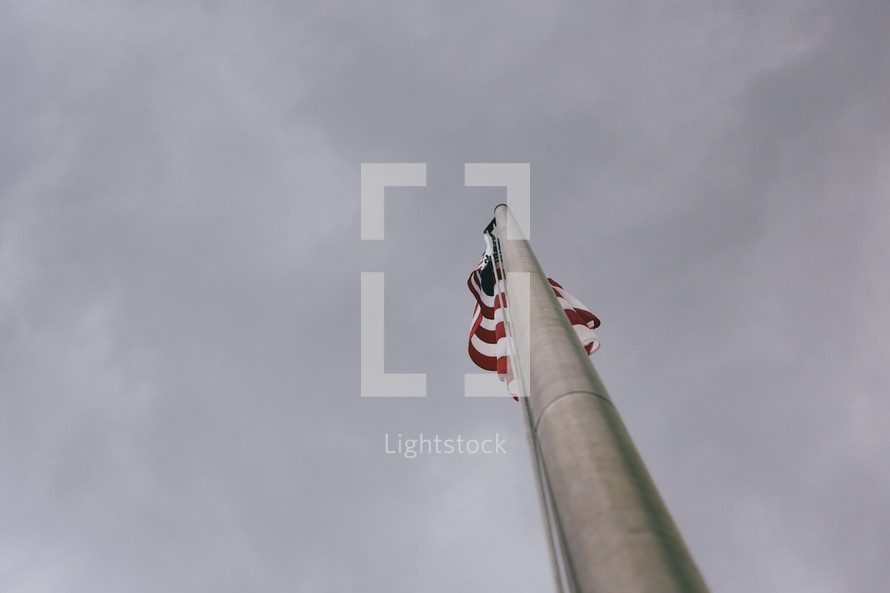 American flag on flagpole 