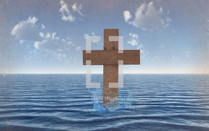 cross in water 