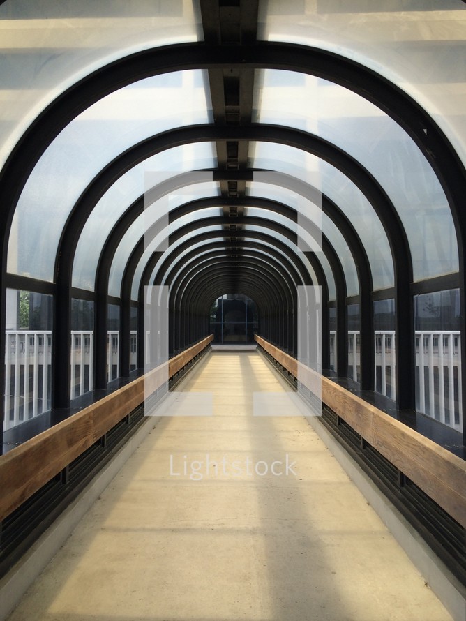 a skywalk tunnel 