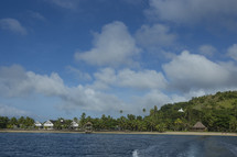 houses on a tropical coastline