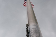American flag up a flagpole 