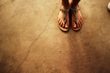woman in sandals 