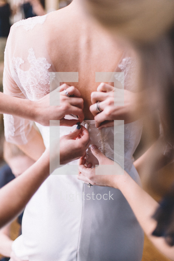 dressing the bride 
