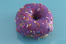 purple sprinkled donut 