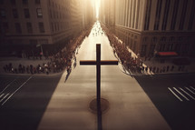 Cross in a street