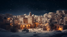 Night model of the little town of Bethlehem on Christmas. 