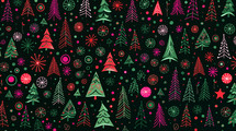Retro colorful Christmas patterned background. 