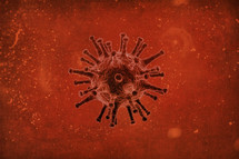 virus background on red 