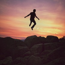 Man jumping in midair