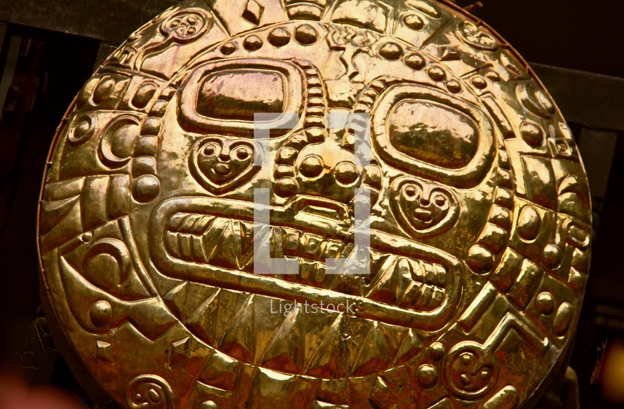 Ancient Peruvian Inca symbol of the sun and life 