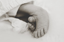 An infant's feet.