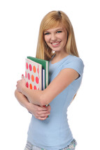 college student holding books 
