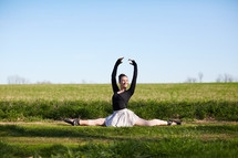 a ballerina in a field 