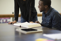 discussions during a young adult study group session