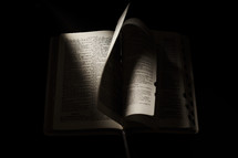 illuminated pages of a Bible 