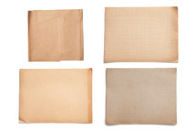 set of four grunged squares of paper