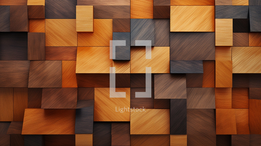 Geometric wood tile background.
