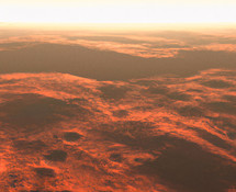 Generated landscape of the red planet Mars. 
