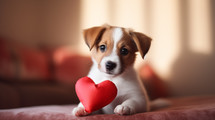 Cute little dog with a heart.