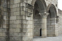 arch and stone columns 