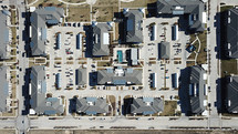 aerial view over an apartment complex 