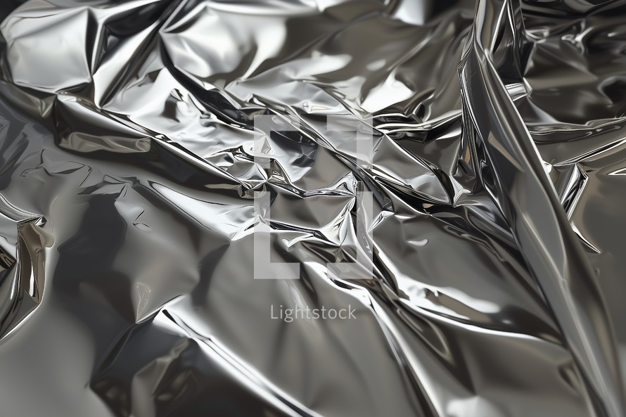 A closeup of Silver foil