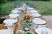 place setting on a fall dinner table 
